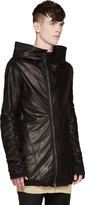 Thumbnail for your product : Julius Black Leather Hooded Jacket