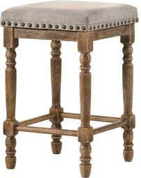 Beige Fabric Counter Height Stools (2), And Stylish For Daily Use 2 Stool - Cushion & Charming Style