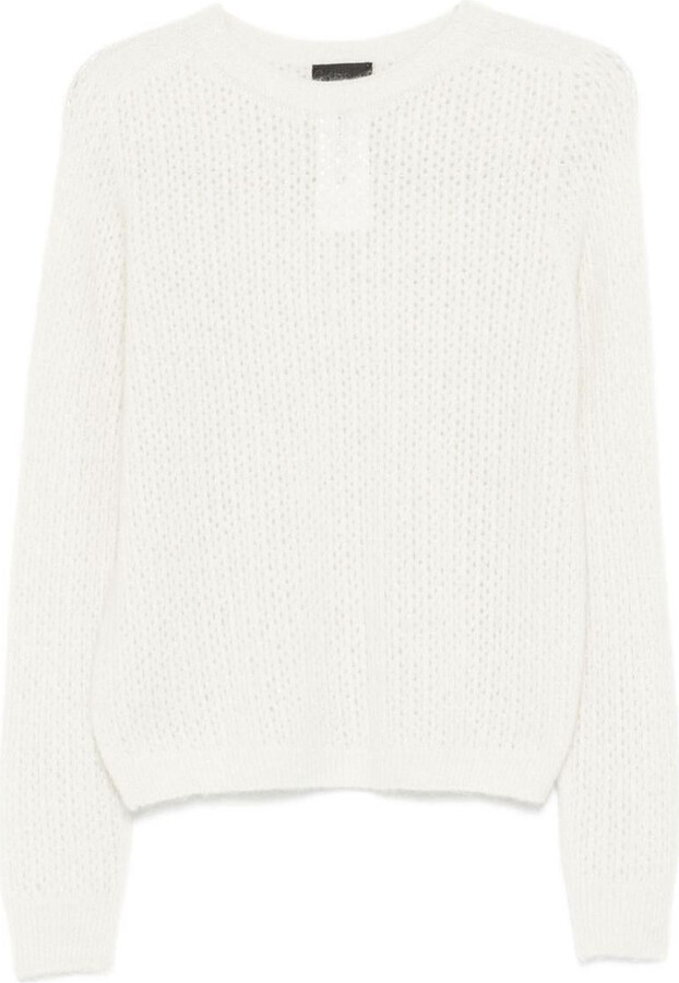Liu Jo White Sweater Featuring A Crew Neck