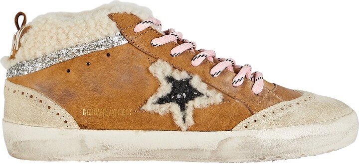 Golden Goose Mid Star Shearling Sneakers - ShopStyle