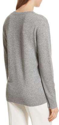 Theory Button Sleeve Cashmere Sweater