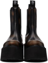 Thumbnail for your product : R 13 Black Double Stack Smudge Chelsea Boots