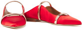Thumbnail for your product : Malone Souliers Maureen Metallic Leather-trimmed Satin Mules