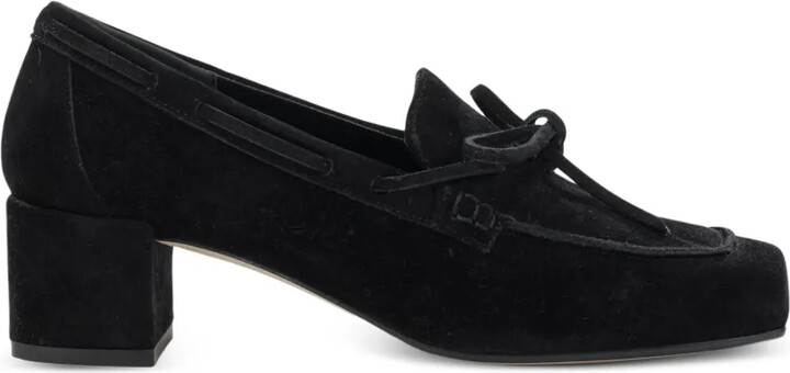 AEYDĒ Front-Tie Suede Loafers
