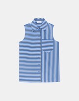 Framed Stripe Cotton Poplin Shirt 