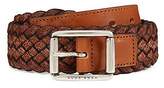 Thumbnail for your product : HUGO BOSS Woven multi-tonal textile belt with leather trim