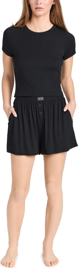 Lunya Soft Modal Rib Tee Shorts Set