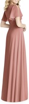 Thumbnail for your product : Social Bridesmaids Split Sleeve Chiffon A-Line Gown