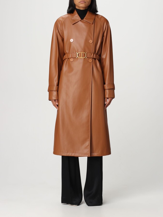 TWINSET single-breasted belted coat - Brown