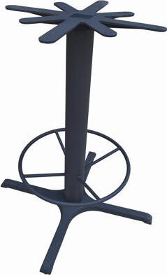 JI Bases 36" x 36" Cross Cast Iron Bar Height Pedestal Table Base with Footring
