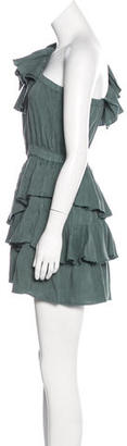 Etoile Isabel Marant Linen One-Shoulder Dress