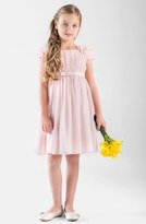 Thumbnail for your product : Us Angels Petal Sleeve Chiffon Dress (Little Girls & Big Girls)
