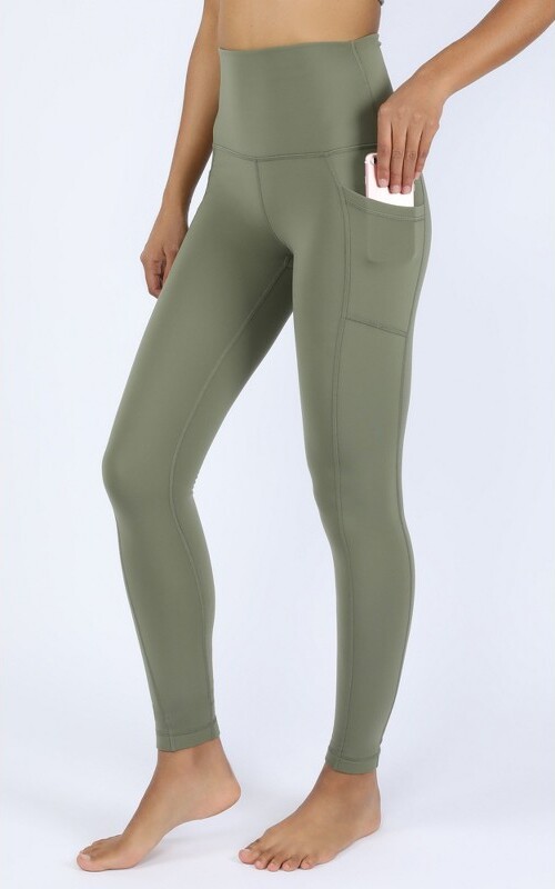 Yogalicious - Women's Polarlux Elastic Free Fleece Inside Super High Waist  Legging with Side Pockets - Deep Lichen Green - X Large - ShopStyle
