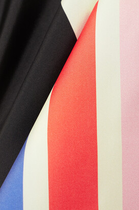 LOUISA PARRIS + Net Sustain Cole Asymmetric Belted Printed Silk-twill Dress - Cream