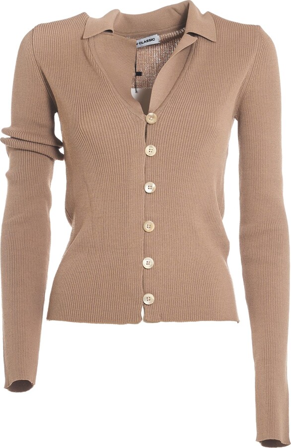 Low Classic Open Collar Knit Cardigan ShopStyle