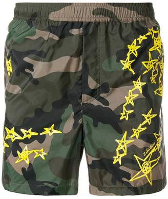 Valentino camouflage print swim shorts