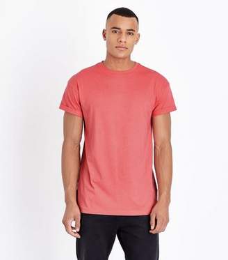 New Look Bright Pink Rolled Sleeve T-Shirt