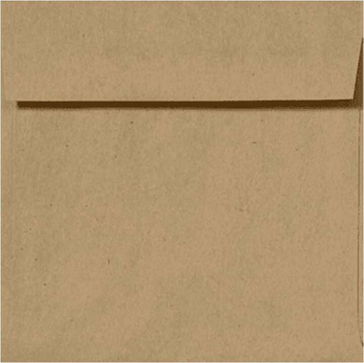 Luxpaper LUX Paper Square Invitation Peel & Press Envelopes, 70lb, 6 1/2 x 6 1/2, Grocery Bag Brown, 50 Pack