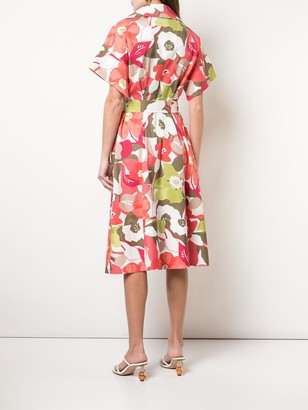 Natori Floral-Print Tie-Waist Dress