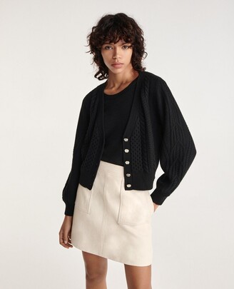 The Kooples Black wool cardigan with jewel buttons