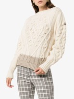 Thumbnail for your product : Moncler Stripe-Hem Wool And Alpaca Blend Jumper