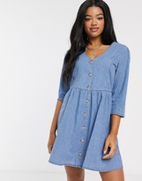 Thumbnail for your product : ASOS DESIGN soft denim tea dress in midwash blue