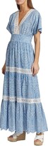 Thumbnail for your product : Elie Tahari Lace Trimmed Tiered Eyelet Maxi Dress