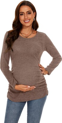 Smallshow Women's Maternity Sweater Shirt Long Sleeve Pregannacy Top Clothes
