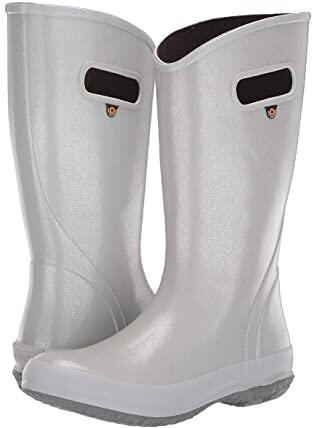 silver rain boots