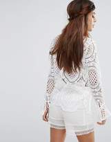 Thumbnail for your product : Vila Cutwork Lace Tie Sleeve Top