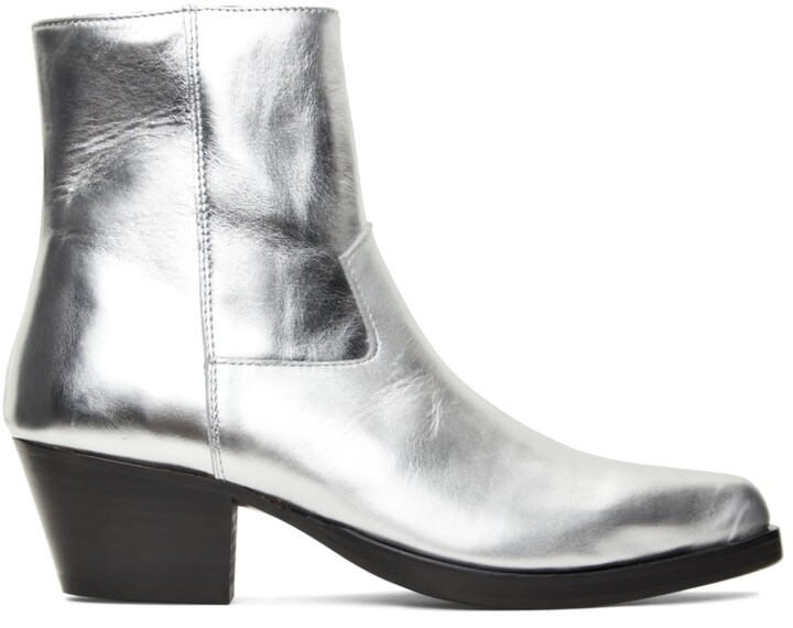 silver boots for men