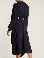 Thumbnail for your product : Maison Margiela Asymmetric Draped Crepe Back Satin Dress - Womens - Navy