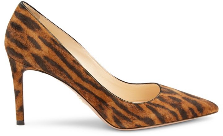 leopard suede pumps