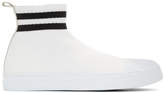 Thumbnail for your product : Neil Barrett White and Black Skater Boot High-Top Sneakers