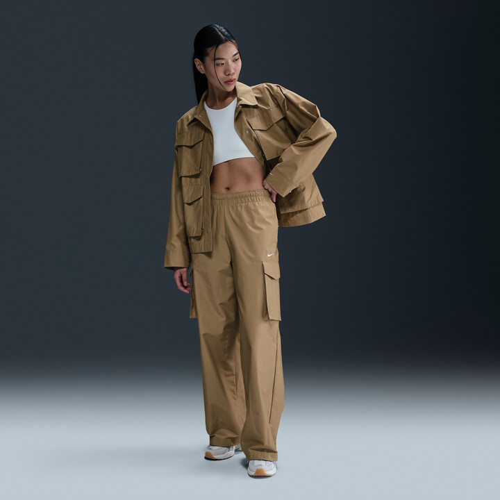 Nike Women's Sportswear Everything Wovens Mid-Rise Cargo Pants in Brown | HM6976-297