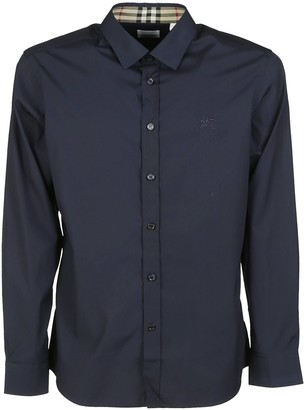 Burberry House Check Collar Embroidered Chest Logo Shirt