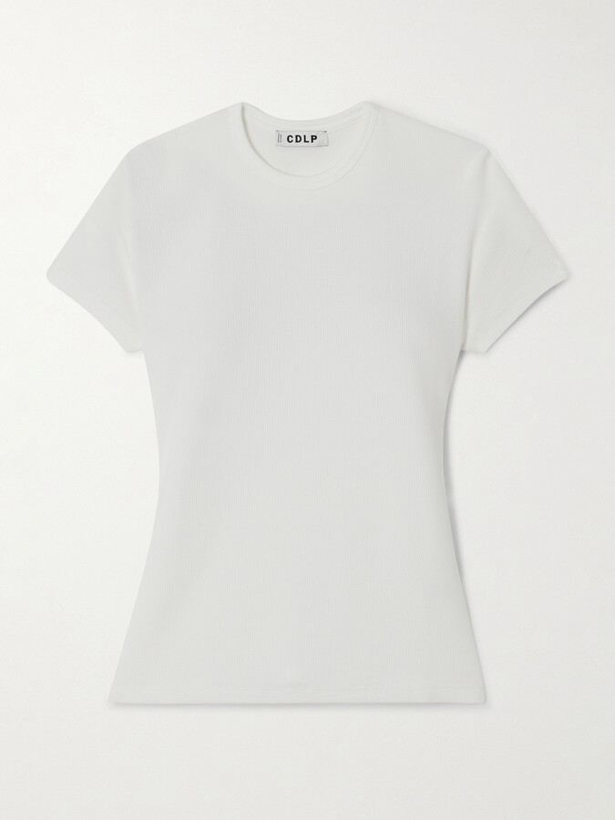 CDLP Ribbed Stretch Lyocell And Cotton-blend T-shirt - White