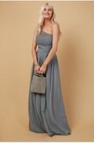 Thumbnail for your product : Little Mistress Bridesmaid Luanna Pistachio Embellished One-Shoulder Maxi Dress