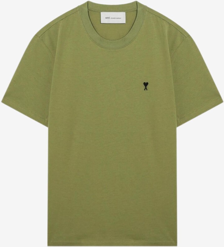 AMI Paris Logo-Embroidered Crewneck T-shirt