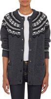 Thumbnail for your product : Barneys New York Intarsia-Knit Long Cardigan Sweater-Black