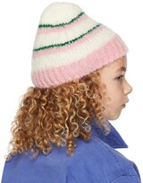 Thumbnail for your product : The Animals Observatory Kids Pink Logo Stripes Pony Beanie