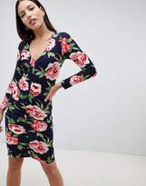 Thumbnail for your product : AX Paris Long Sleeve V Neck Floral Dress
