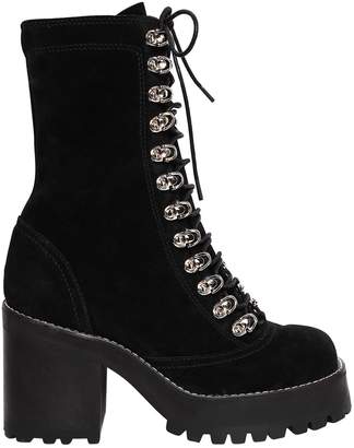 Jeffrey Campbell 70mm Sequoia Lace Up Suede Boots