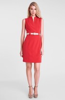 Thumbnail for your product : Tahari Belted Stretch Sheath Dress
