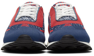 Prada Red and Navy Knit Sport Sneakers