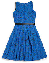 Thumbnail for your product : Un Deux Trois Girl's Crochet Lace Skater Dress