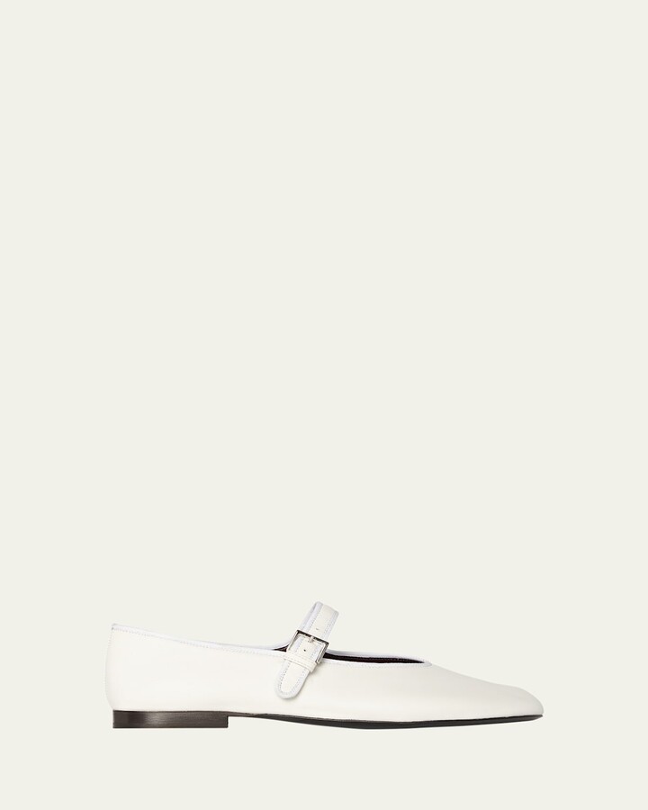 The Row Boheme Leather Mary Jane Ballerina Flats