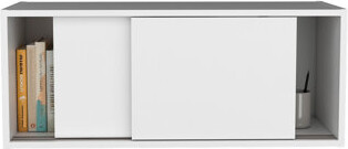 Ebern Designs Wall Cabinet With Sliding Doors  Wall Shelf Storage Cabinet Bedroom Office Living Room Garage