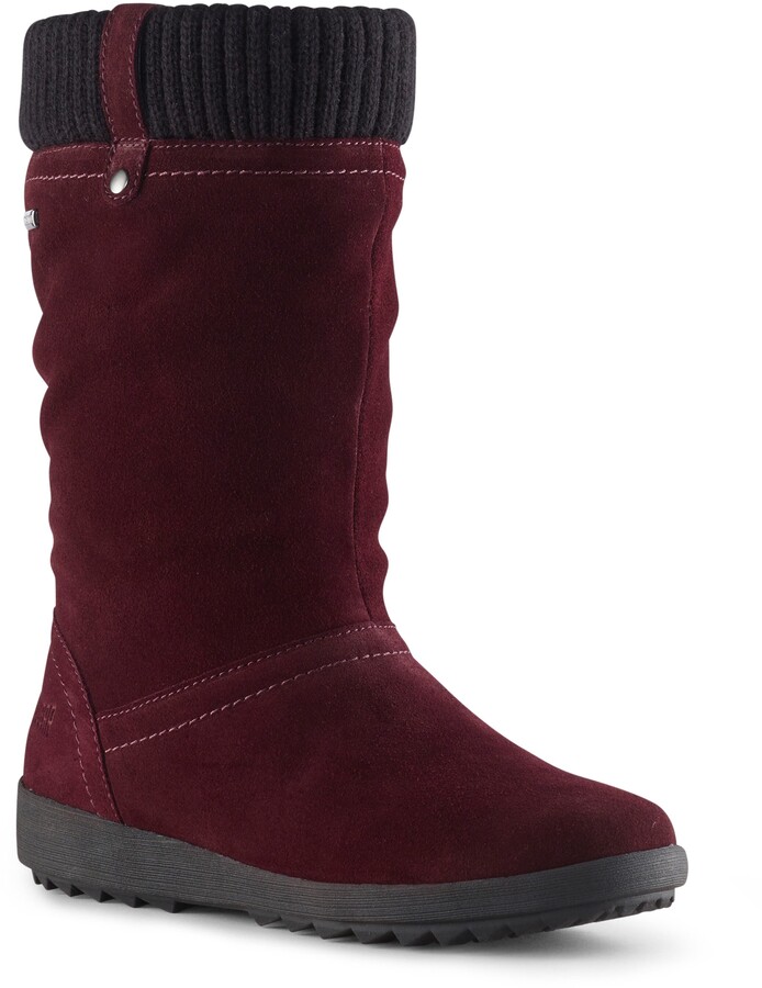 wine suede booties