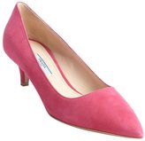 Thumbnail for your product : Prada pink suede pointed toe kitten pumps